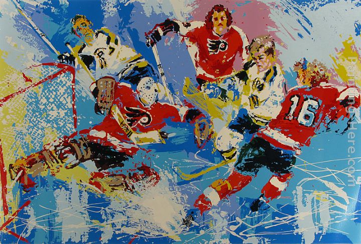 Philadelphia Flyers (Boston Bruins) painting - Leroy Neiman Philadelphia Flyers (Boston Bruins) art painting